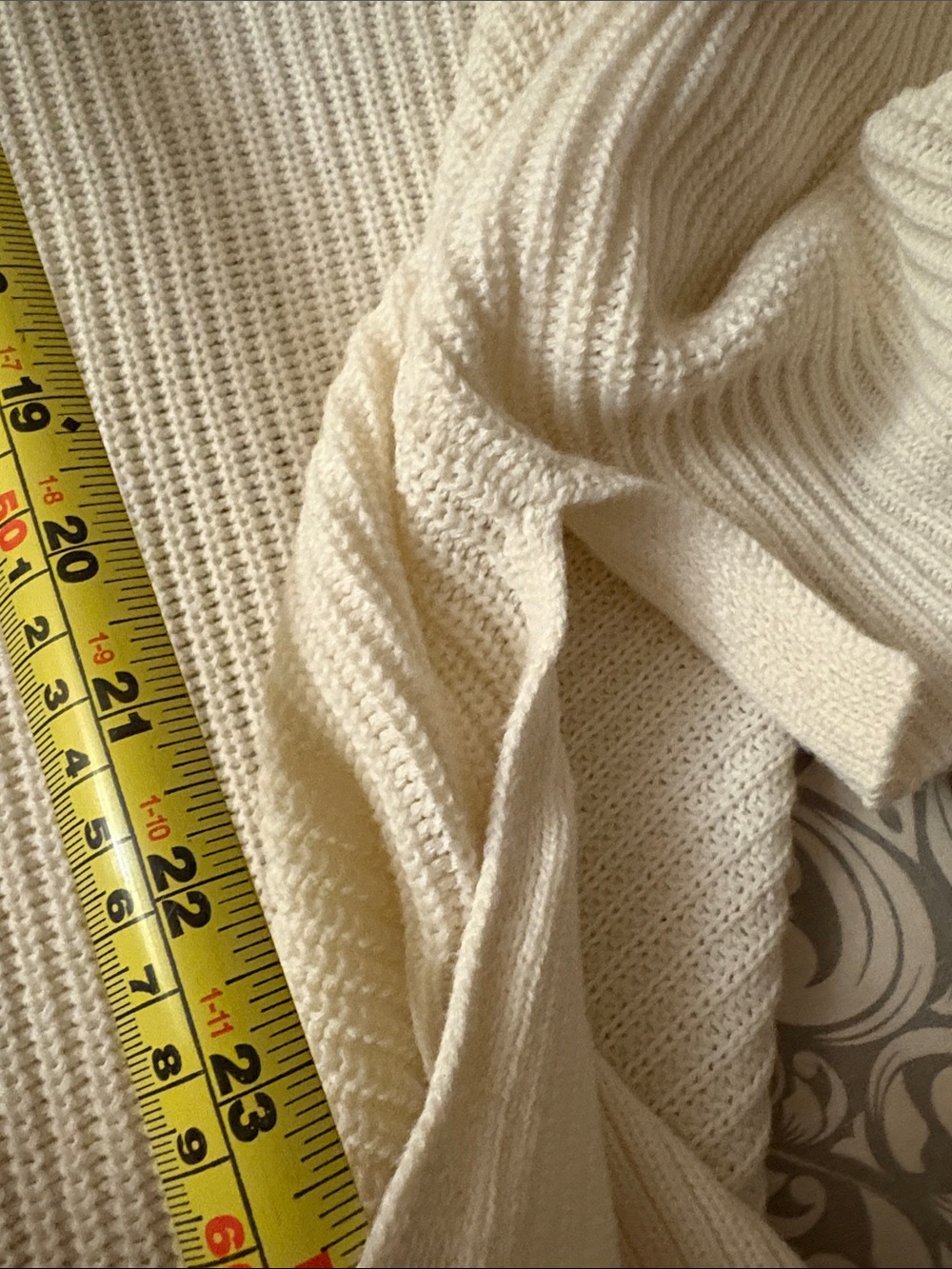 Universal Thread Ivory Open-Front Ribbed Knit Cardigan. Cotton - Picture 14 of 15